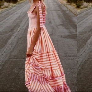 ANTHROPOLOGE DOLAN CAROLINE TIERED MAXI DRESS SIZE LARGE